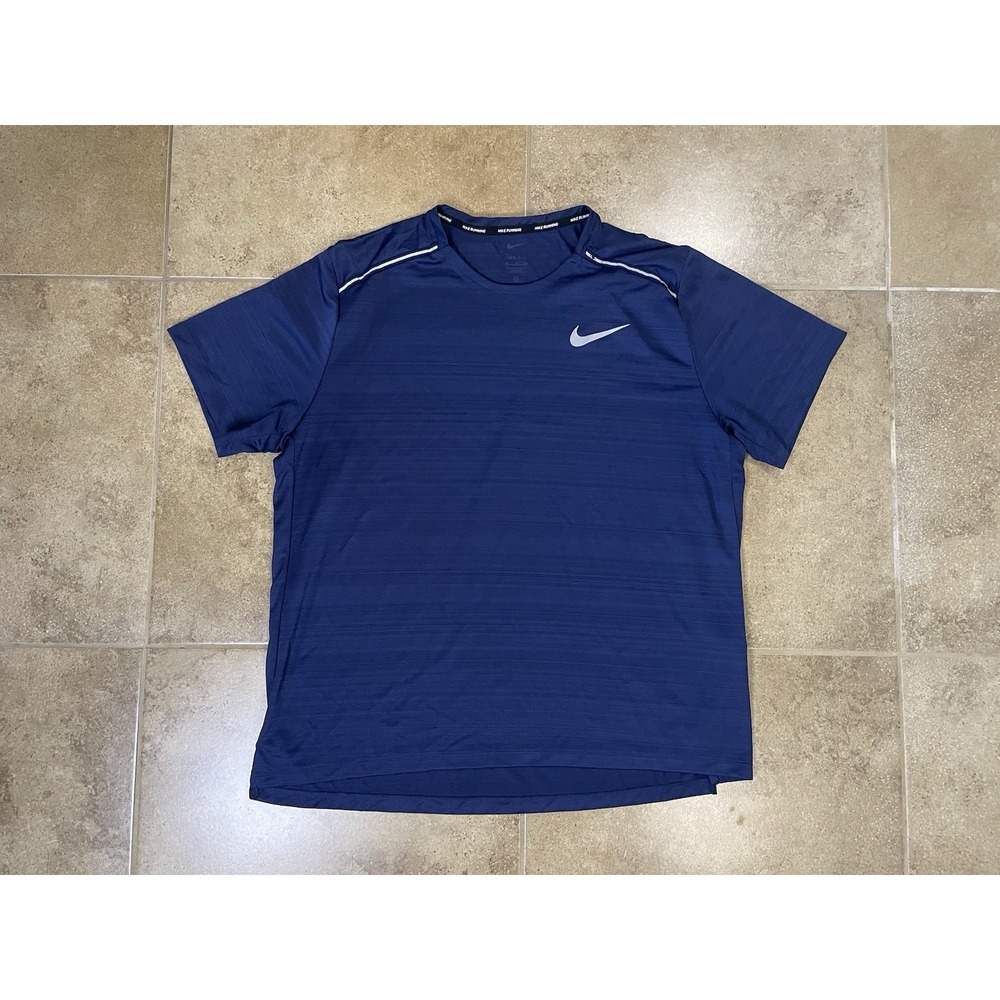 Nike Miler 1.0 T-Shirt Mens Sz XL Midnight Navy AJ7565-411 Dri-Fit Running Shirt